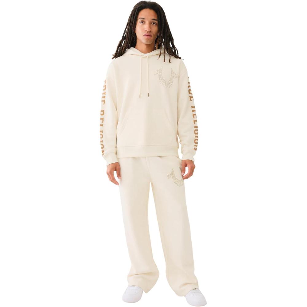 imageTrue Religion Mens Studded Baggy SweatpantsWinter White