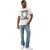 True Religion Men’s Applique Terry Tee – Short Sleeve Crewneck Casual T-Shirt(Winter White)