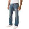 True Religion Men’s Billy Super T Flap Jeans – Straight Leg Denim with Contrast Stitching(Ericcson Pl Dark Wash)