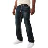 True Religion Men’s Billy Super T Flap Jeans – Straight Leg Denim with Contrast Stitching(Midnight Serencade Dark Wash)