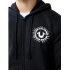 True Religion Men’s Blazing Tour Applique Zip-Up Hoodie(Phantom)