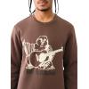 True Religion Men’s Buddha Puff Pullover Crewneck Hoodie(Bracken)