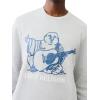 True Religion Men’s Buddha Puff Pullover Crewneck Hoodie(Heather Grey)