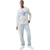 True Religion Men’s Buddha Puff Pullover Crewneck Hoodie(Heather Grey)