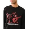 True Religion Men’s Buddha Puff Pullover Crewneck Hoodie(Jet Black)
