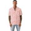 True Religion Men’s Camp Collar Shirt – Red/Blue/Natural | Short Sleeve Fit Button-Up(Red Blue Natural)