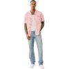 True Religion Men’s Camp Collar Shirt – Red/Blue/Natural | Short Sleeve Fit Button-Up(Red Blue Natural)
