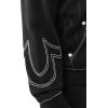 True Religion Men’s Cinched Big T Zip UP Hoodie – Full Zip Sweatshirt with Contrast Stitching(Jet Black)