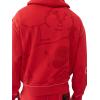 True Religion Men’s Cinched Big T Zip UP Hoodie – Full Zip Sweatshirt with Contrast Stitching(Trv Red)