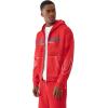 True Religion Men’s Cinched Big T Zip UP Hoodie – Full Zip Sweatshirt with Contrast Stitching(Trv Red)