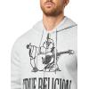 True Religion Men’s Crackle Zip Up Hoodie(Heather Grey)