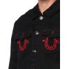 True Religion Men’s Jimmy Jacket SN Embroidery, Black Rinse(Black Rinse)