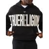 True Religion Men’s Knit Panel TR Cinched Hoodie – Pullover Hooded Sweatshirt(Jet Black)