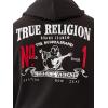 True Religion Men’s No. 1 Loose Big T Zip Hoodie – Full Zip Sweatshirt(Jet Black)