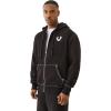 True Religion Men’s No. 1 Loose Big T Zip Hoodie – Full Zip Sweatshirt(Jet Black)