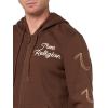 True Religion Men’s Rainbow Embro Zip Up Hoodie(Chestnut)