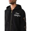 True Religion Men’s Rainbow Embro Zip Up Hoodie(Jet Black)