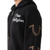 True Religion Men’s Rainbow Embro Zip Up Hoodie(Jet Black)