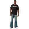 True Religion Men’s Short Sleeve Flock Buddha Tee – Crewneck Graphic T-Shirt(Jet Black)