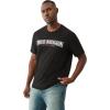 True Religion Men’s Short Sleeve Flock Buddha Tee – Crewneck Graphic T-Shirt(Jet Black)