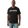 True Religion Men’s Short Sleeve Flock Buddha Tee – Crewneck Graphic T-Shirt(Jet Black)