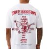 True Religion Men’s Short Sleeve Flock Buddha Tee – Crewneck Graphic T-Shirt(Optic White)