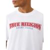 True Religion Men’s Short Sleeve Flock Buddha Tee – Crewneck Graphic T-Shirt(Optic White)