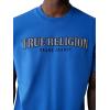 True Religion Men’s Short Sleeve Reflective Arch Tee – Modern Fit with Eye-Catching Reflective(Galaxy Blue)