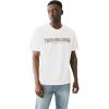 True Religion Men’s Short Sleeve Reflective Arch Tee – Modern Fit with Eye-Catching Reflective(Optic White)