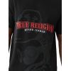 True Religion Men’s Short Sleeve Shadow Logo Tee – Crewneck Graphic T-Shirt(Jet Black)