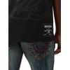 True Religion Men’s Short Sleeve Shadow Logo Tee – Crewneck Graphic T-Shirt(Jet Black)