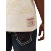True Religion Men’s Short Sleeve Shadow Logo Tee – Crewneck Graphic T-Shirt(Winter White)