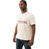 True Religion Men’s Short Sleeve Shadow Logo Tee – Crewneck Graphic T-Shirt(Winter White)