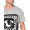 True Religion Men’s Ss Fray Twill Applique Tee(Heather Grey)