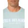 True Religion Men’s Ss Pile Arch Logo Tee(Dusty Blue)
