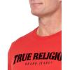 True Religion Men’s Ss Pile Arch Logo Tee(Washed Red)