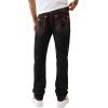 True Religion Men’s Stacked Rocco Super T Flap Jeans – Slim Stacked Fit & Flap Pockets(Black Rinse)