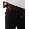 True Religion Men’s Stacked Rocco Super T Flap Jeans – Slim Stacked Fit & Flap Pockets(Black Rinse)