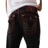 True Religion Men’s Stacked Rocco Super T Flap Jeans – Slim Stacked Fit & Flap Pockets(Black Rinse)