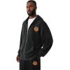 True Religion Men’s Tiger Relaxed Vintage Zip Up Hoodie – Casual Full Zip Graphic Sweatshirt(Jet Black)