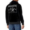 True Religion Men’s Velour Big T Zip Up Hoodie(Jet Black)