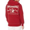 True Religion Men’s Velour Big T Zip Up Hoodie(Red Dahlia)