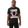 True Religion Men’s Applique Terry Tee – Short Sleeve Crewneck Casual T-Shirt(Jet Black)