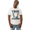 True Religion Men’s Applique Terry Tee – Short Sleeve Crewneck Casual T-Shirt(Winter White)