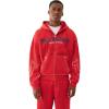 True Religion Men’s Cinched Big T Zip UP Hoodie – Full Zip Sweatshirt with Contrast Stitching(Trv Red)