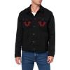 True Religion Men’s Jimmy Jacket SN Embroidery, Black Rinse(Black Rinse)