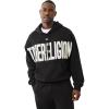 True Religion Men’s Knit Panel TR Cinched Hoodie – Pullover Hooded Sweatshirt(Jet Black)