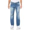 True Religion Men’s Ricky Sn Flap 1/2″ Rope Stitch Logo(Itonda Medium Wash Rips)