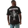 True Religion Men’s Short Sleeve Flock Buddha Tee – Crewneck Graphic T-Shirt(Jet Black)