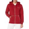 True Religion Men’s Velour Big T Zip Up Hoodie(Red Dahlia)